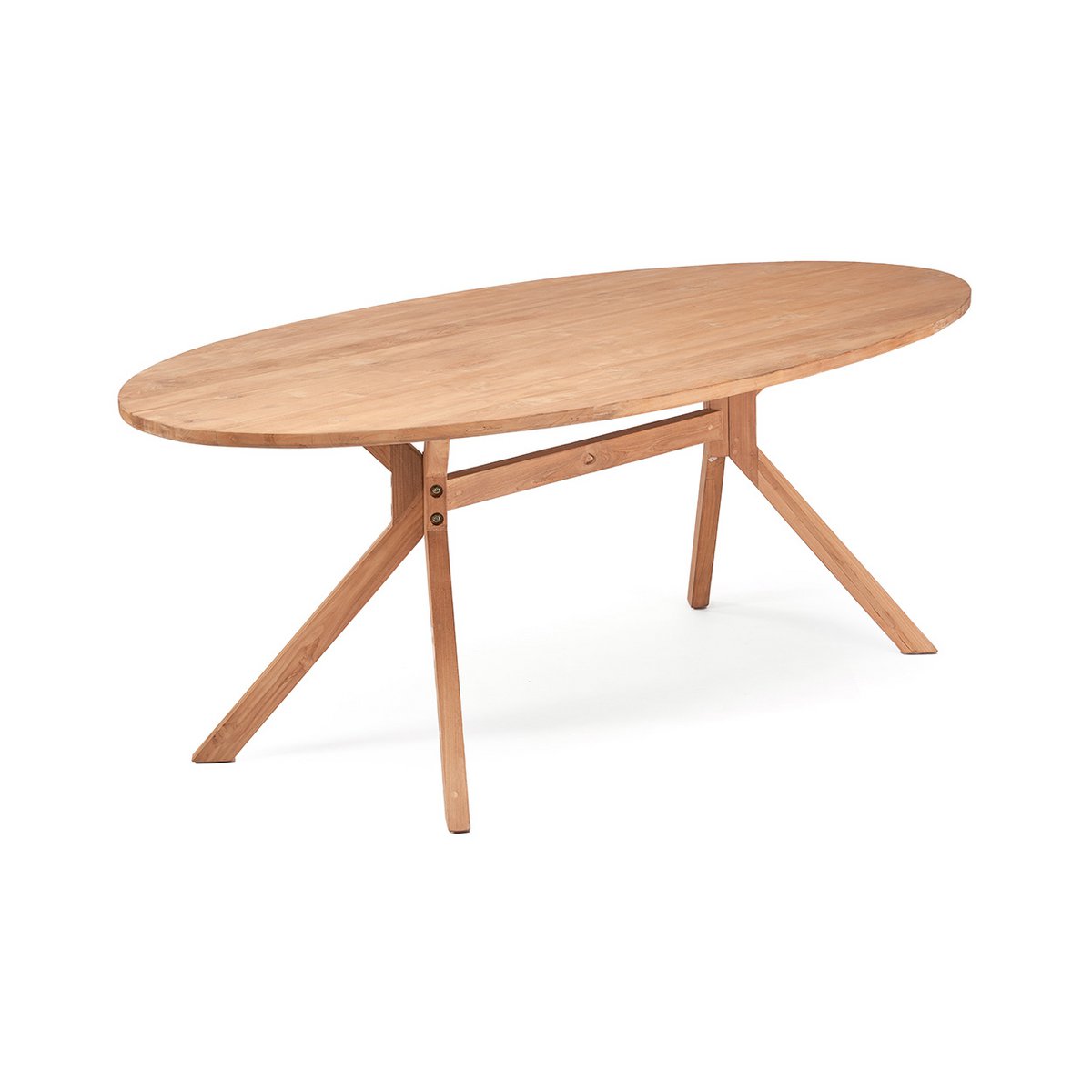 Spisebord i teak, ovalt, 225 cm - håndlavet