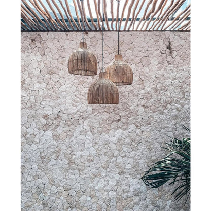 Rattan pendelskærm 50 cm - Hummerfælde, beige, kun skærm