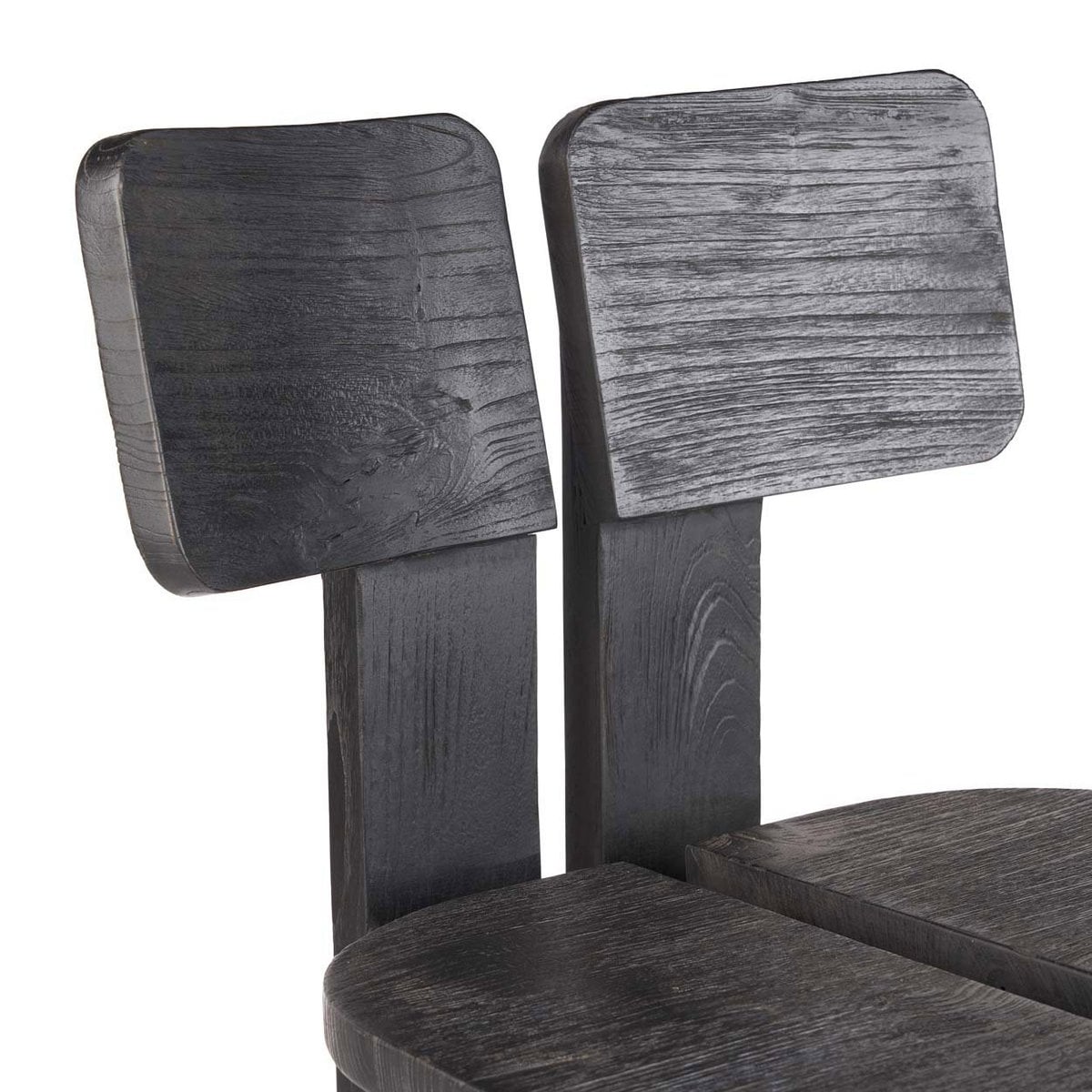Teak bar stool, black – dual-back