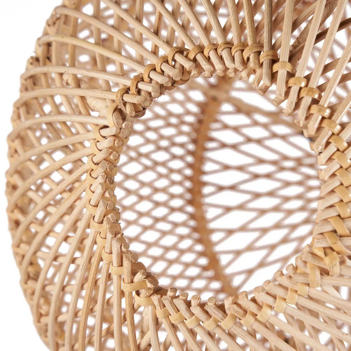 Handgewebter Rattan-Kugelpendelschirm 50 cm – natur, mittel