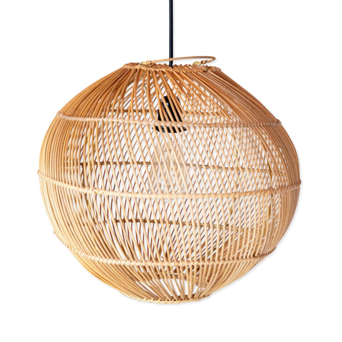 Runder Rattan-Lampenschirm KENCANA 40 cm – hergestellt in Indonesien