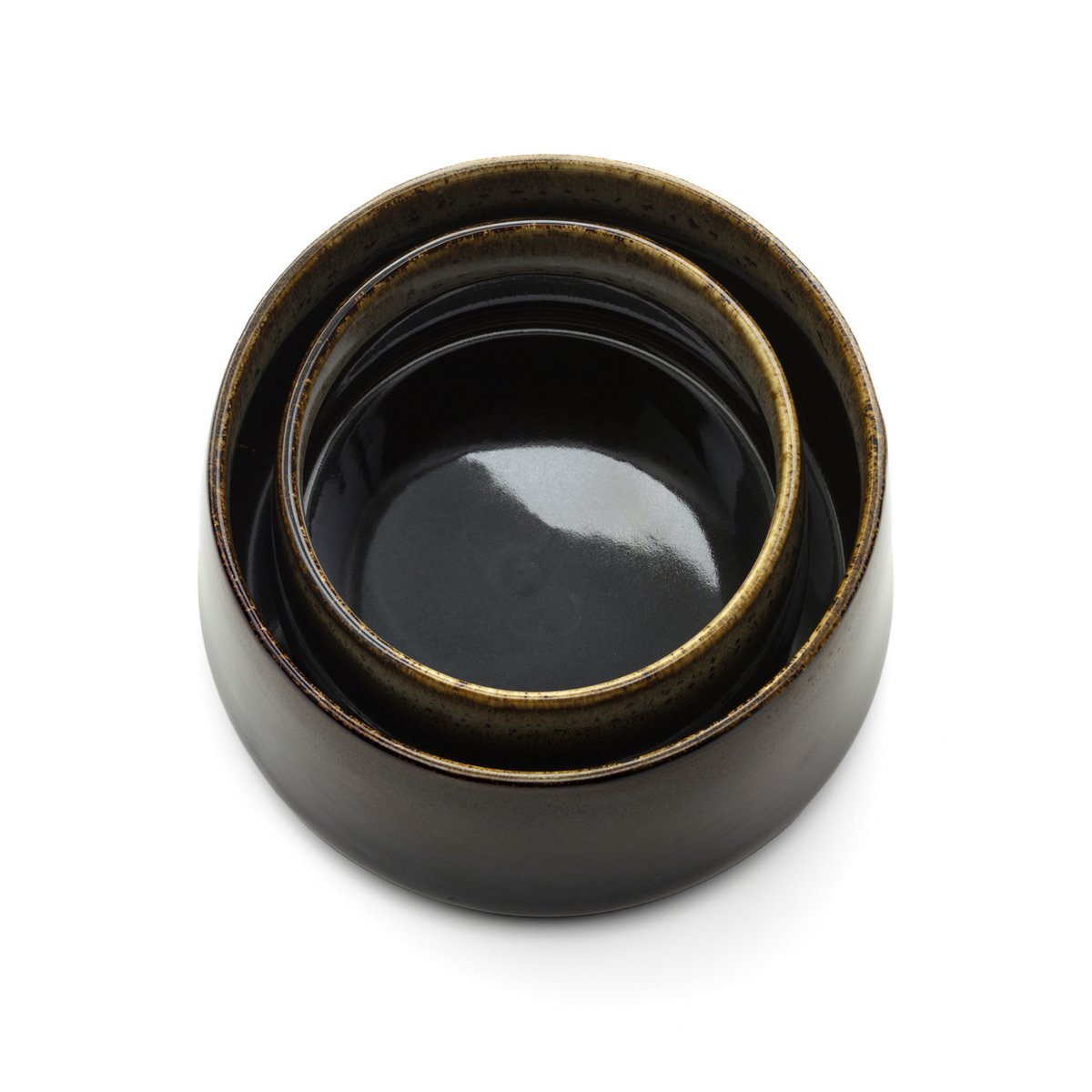 Keramikskål 16 cm × 8,7 cm - mørkebrun mudderglasur