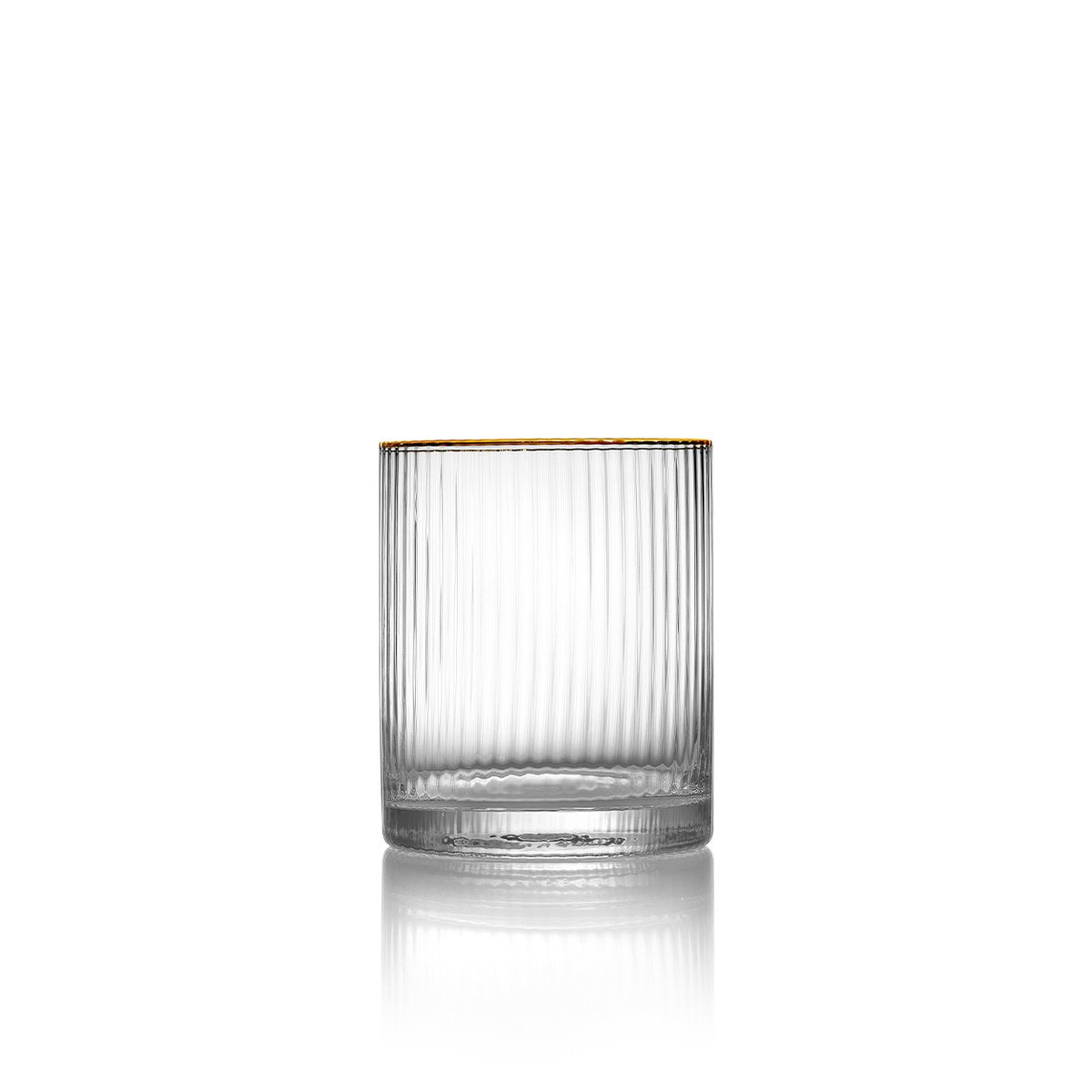 Genbrugsglas lowball - Guldkant - 10 cm