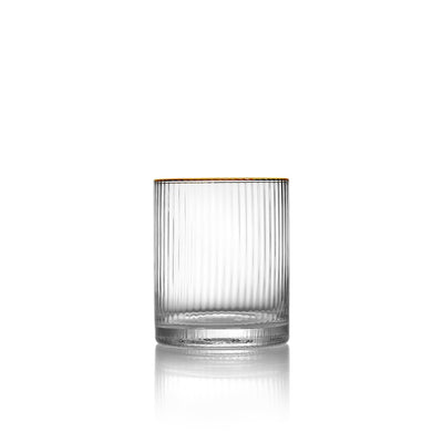 Lowball-Glas aus recyceltem Glas – Goldrand – 10 cm