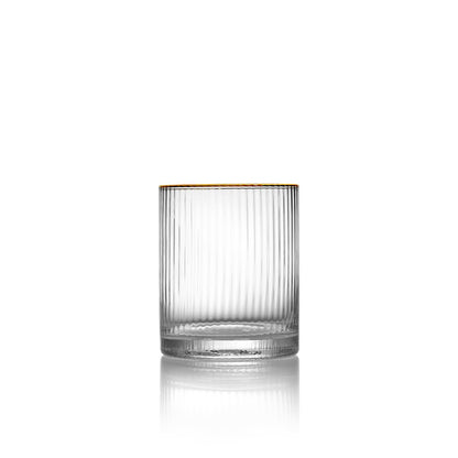 Genbrugsglas lowball - Guldkant - 10 cm