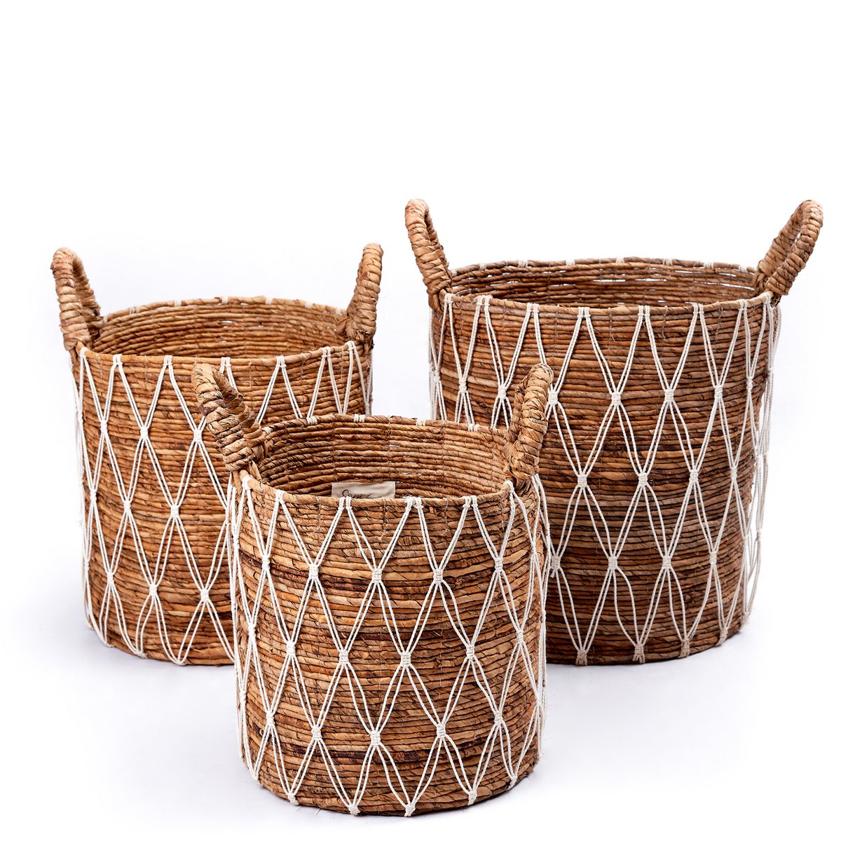 Wäschekorb Gariau L – 44 × 40 cm, weiß & beige