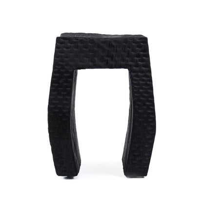 Træskammel 38×47 cm – sort finish, fremstillet i Indonesien