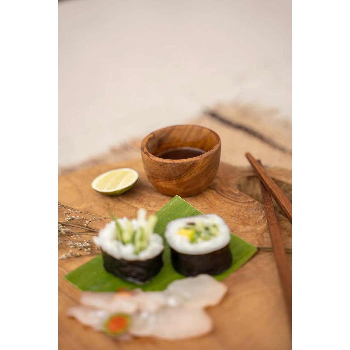 Træspskål 6 cm - teakrod, Indonesien