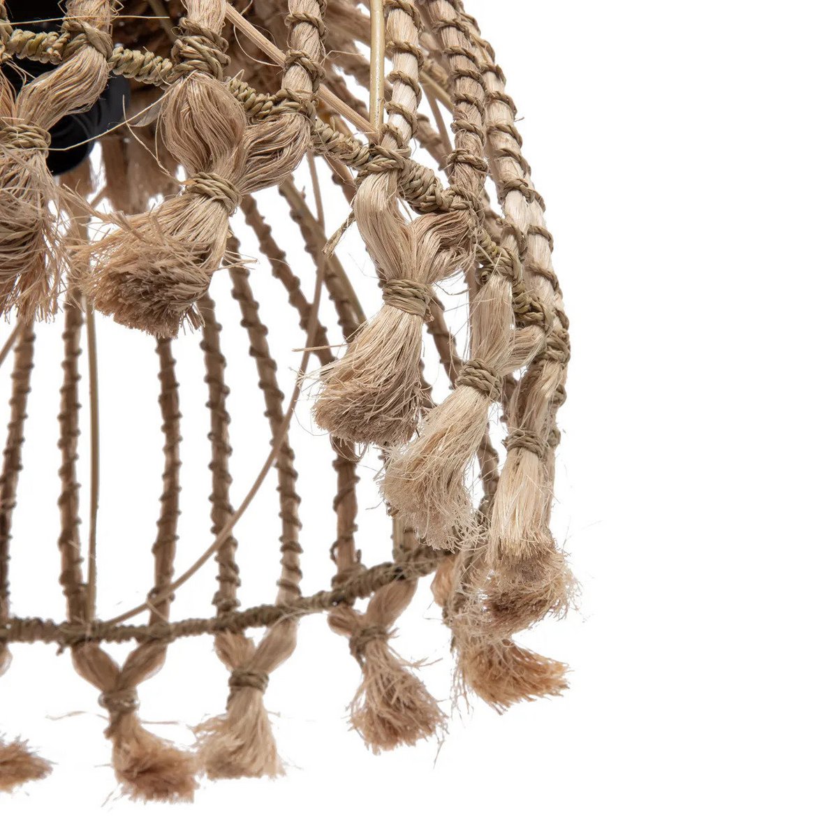 Naturfarbener Grashalm-Pendelschirm 31 cm – Abaca S