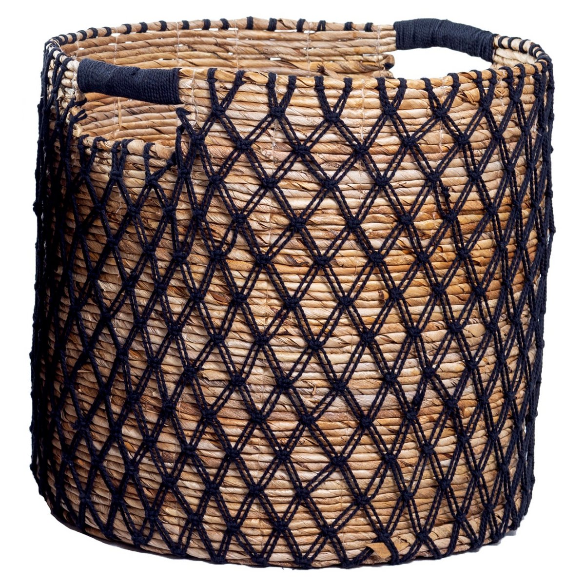 Bananenfaserkorb PURA L – schwarz, beige & braun, Indonesien