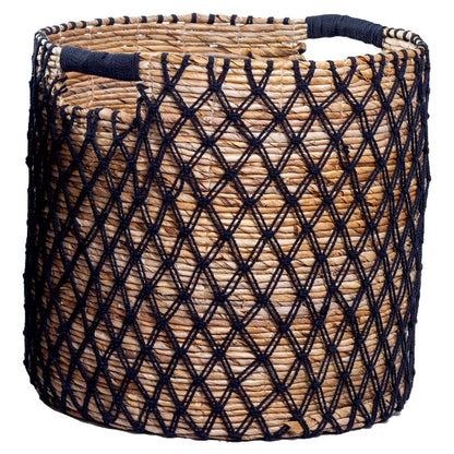 Bananenfaserkorb PURA L – schwarz, beige & braun, Indonesien