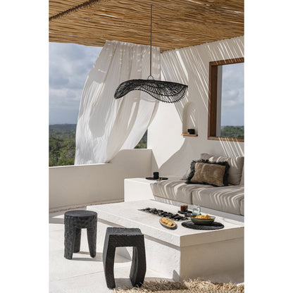 Sort rattan hat pendelskærm 75 cm - Chapeau