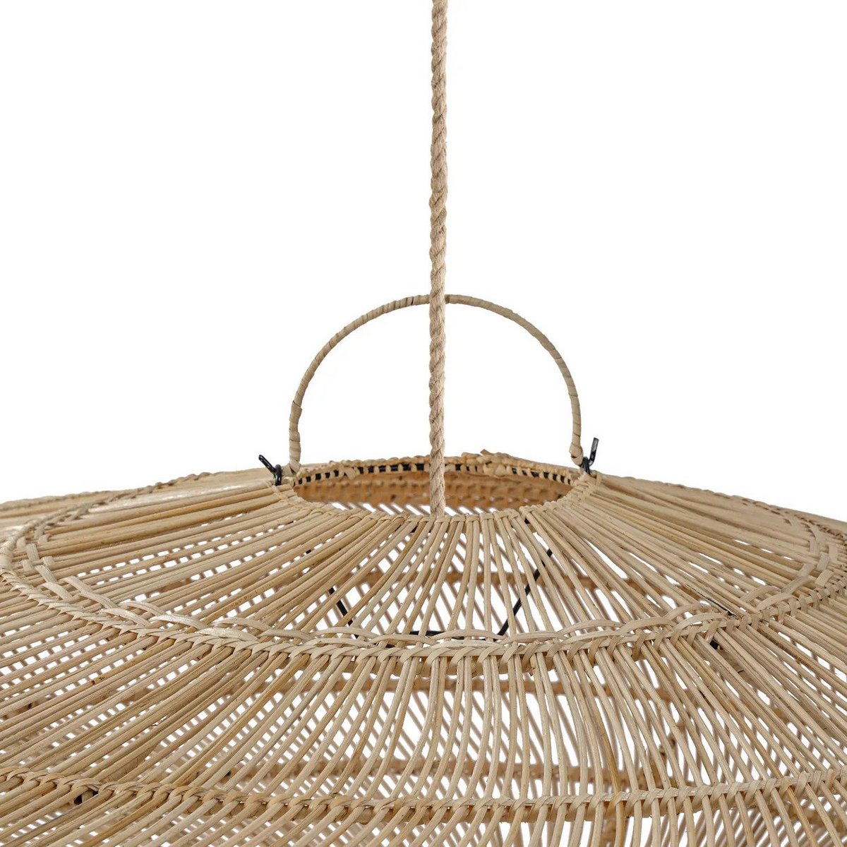 Rattanscheiben-Pendelschirm 150 cm – flaches Geflecht, Indonesien