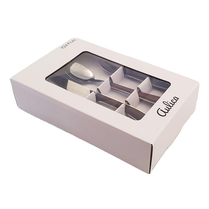 Silver cutlery set, 24 pieces with wooden handles