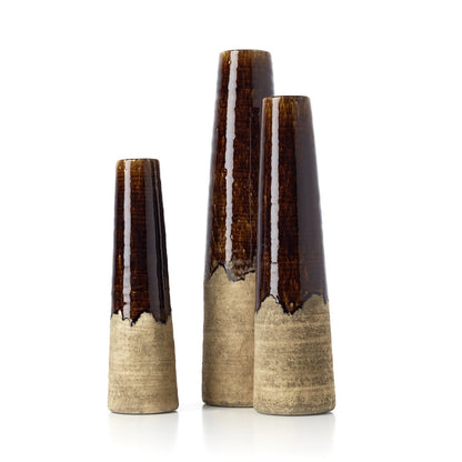 Die Amber Cone Vase – Betonbraun – S