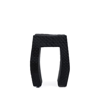 Træskammel 38×47 cm – sort finish, fremstillet i Indonesien
