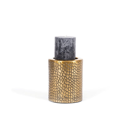 Croco candle holder, brass - L
