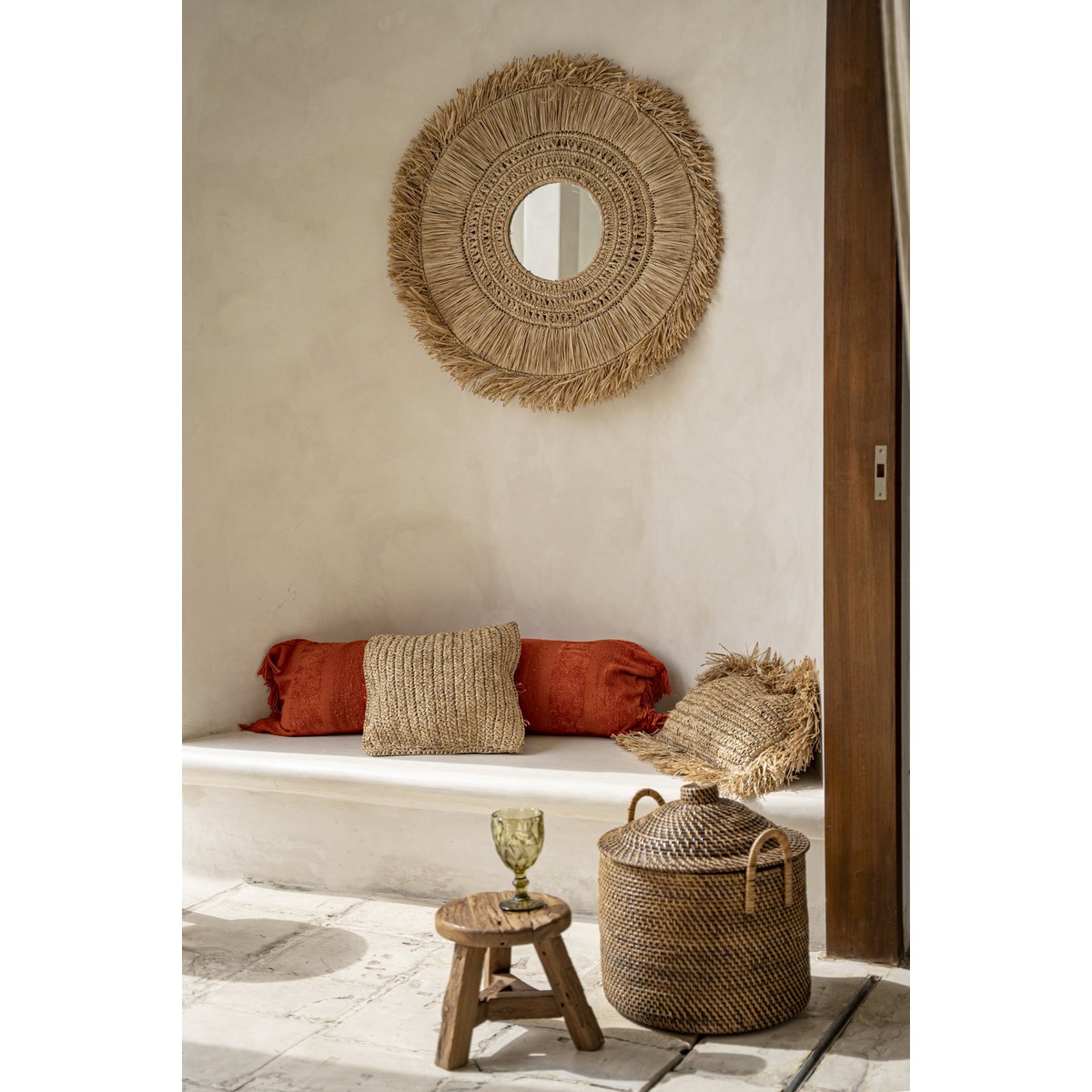 Wood stool, 37 × 33 cm - Natural (M)