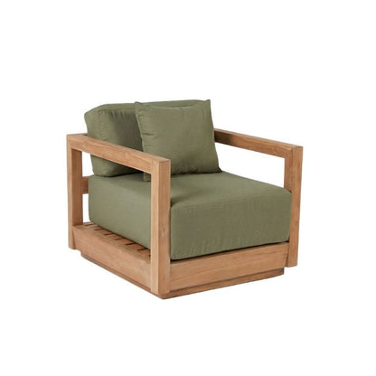 Gartensofa aus Holz 77×85 cm – Kissen algengrün, Indonesien