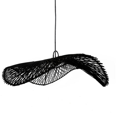 Schwarzer Rattan-Hut-Pendelschirm 75 cm - Chapeau