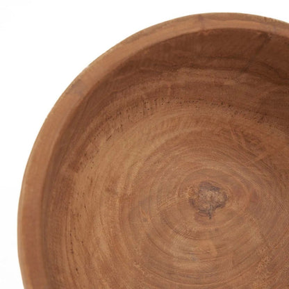 Teak bowl, round, 25 cm - natural curves