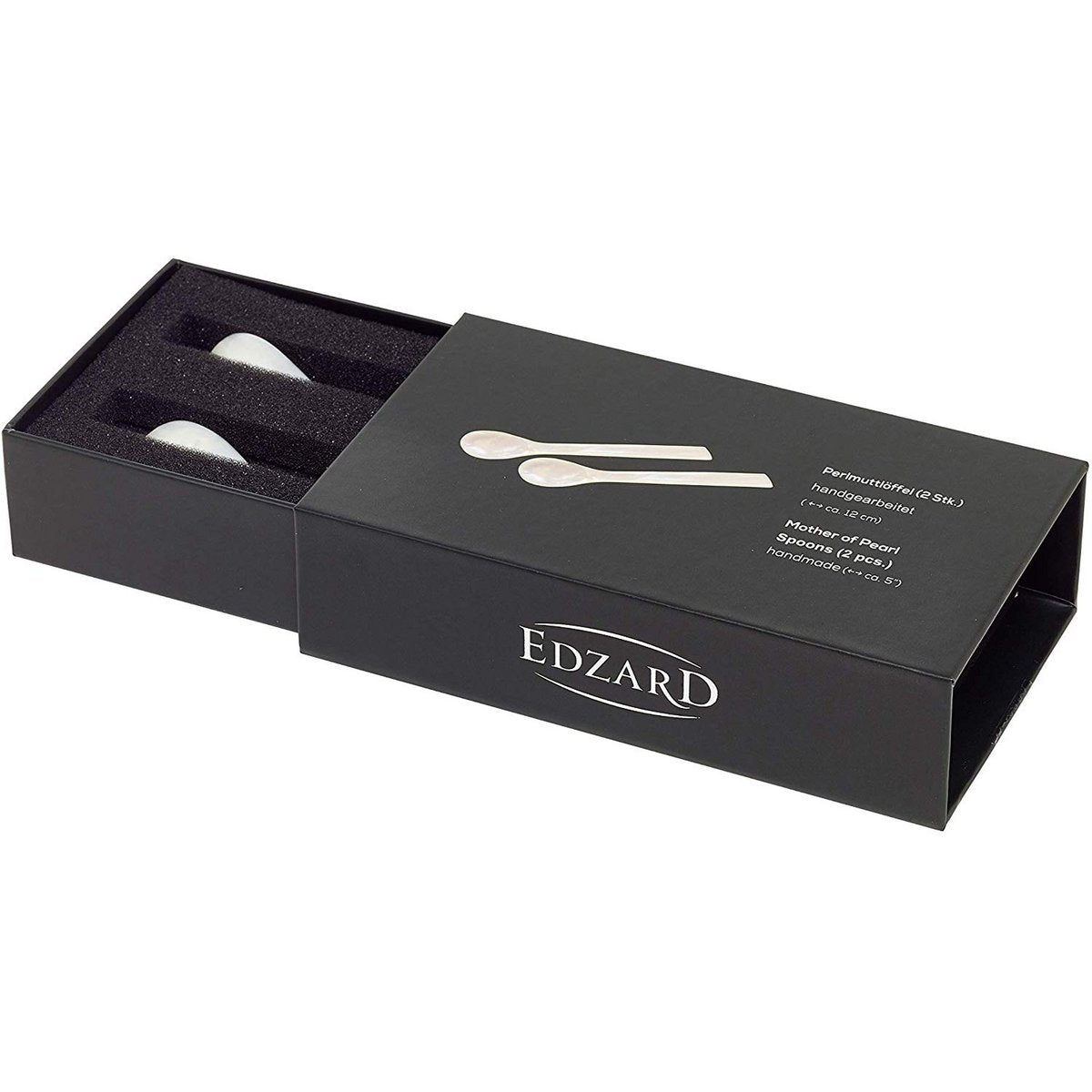 Perlmutt Kaviar Löffel, 2er Set, 11 cm – gerade Ecken