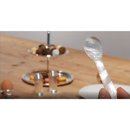 Perlmutt Kaviar Löffel, 2er Set, 11 cm – abgerundete Ecken