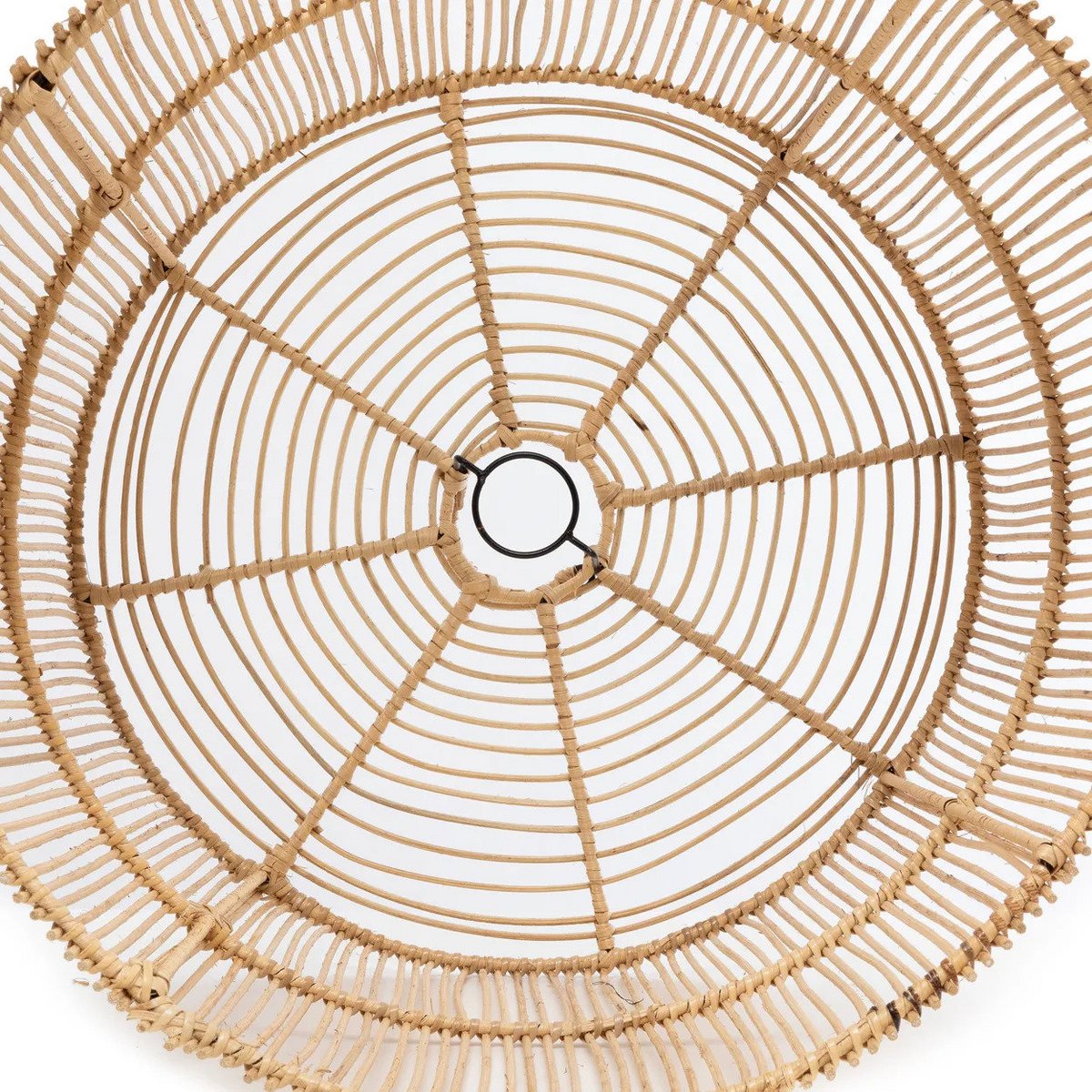 Håndvævet pendelskærm af rattan 45 × 50 cm – lodret stangflet