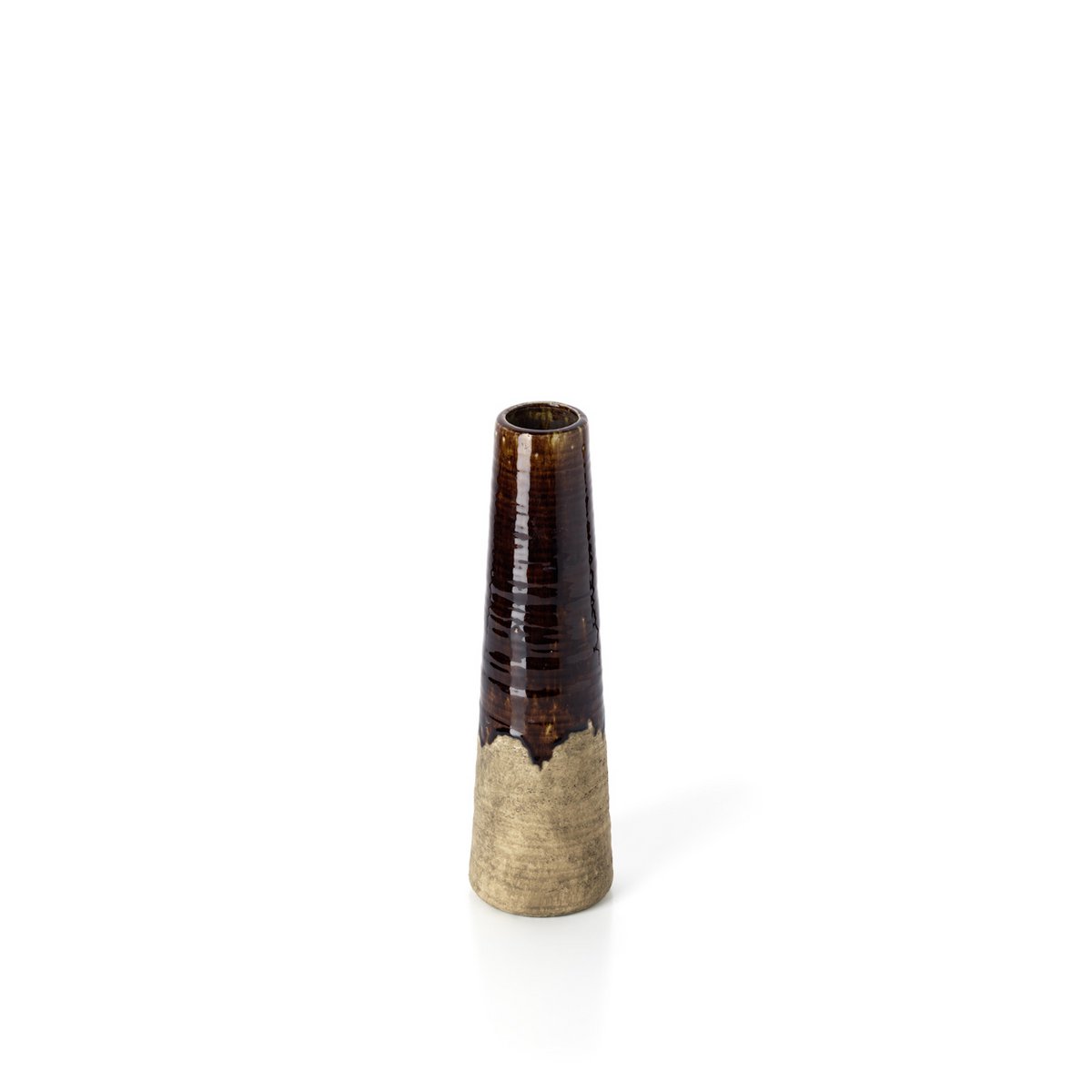 Die Amber Cone Vase – Betonbraun – S