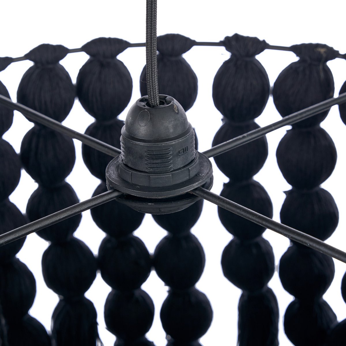 Nomaden-Baumwoll-Kronleuchter, XL – schwarze Kaskadenstränge