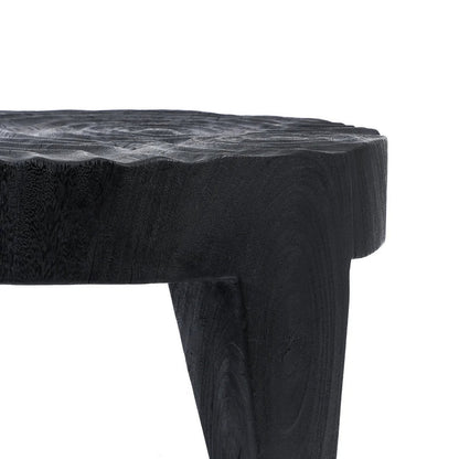 Suar sofabord, håndudskåret bølgemønster - 61 cm