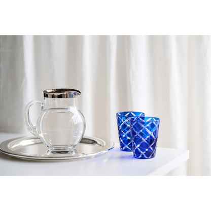 Kristallkaraffe Olivia 1,0 L – Platinrand, mundgeblasen