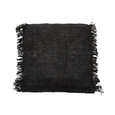 Hand-dyed cotton cushion cover, black - 60×60cm