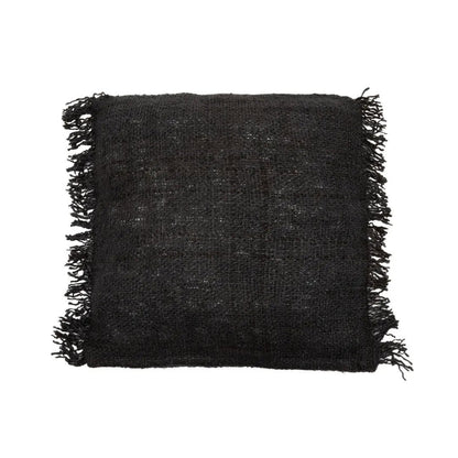 Handgefärbter Baumwollkissenbezug, schwarz - 60×60cm