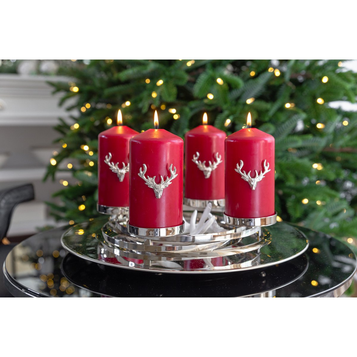 Adventskrans i rustfrit stål La Annabell, 40 cm