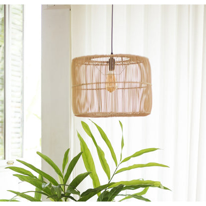 Fletlampe af rattan Ø 40 cm – håndlavet i Indonesien