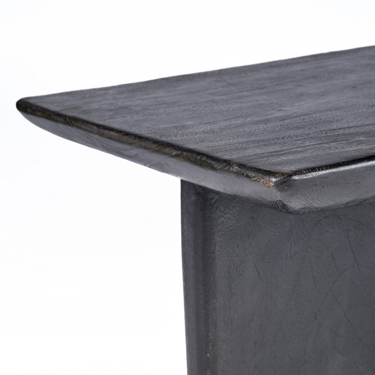 Mango wood coffee table, black - 100×50×45 cm