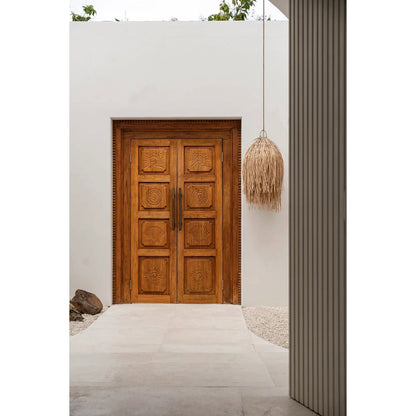 Rattan "shaggy" pendellampe – 45×75 cm