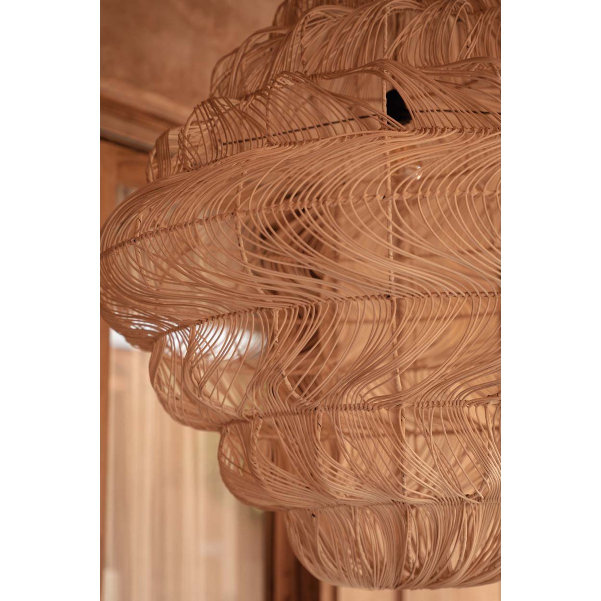 Rattan puf pendel, naturflet - Ekstra stor