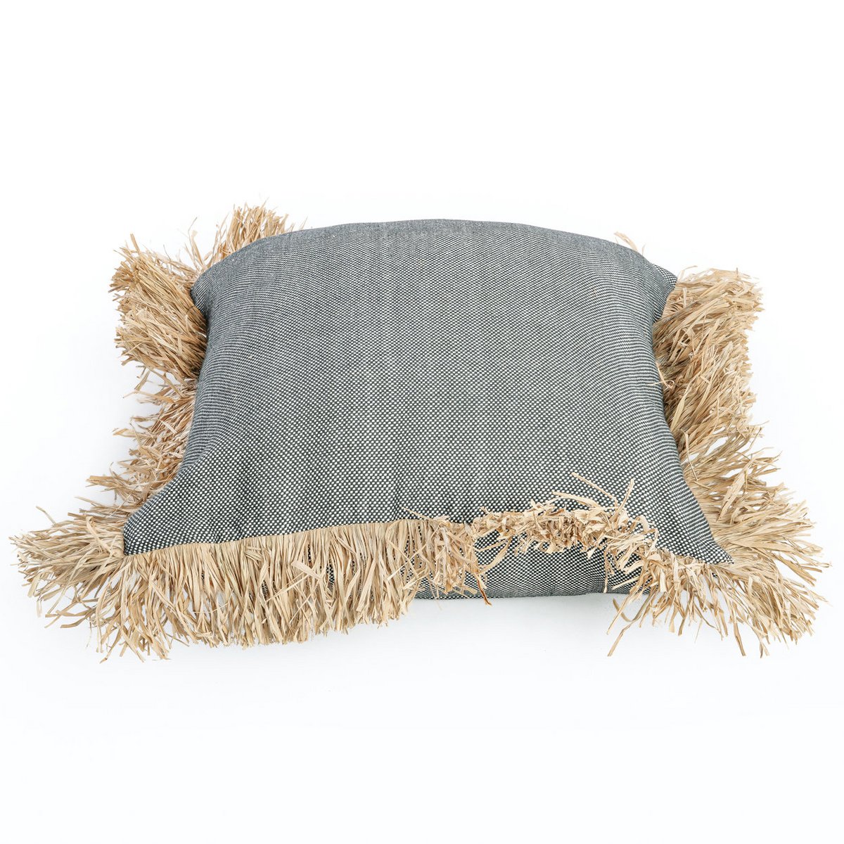 Pudebetræk i bomuld 60×60 cm – natur og sort, Indonesien