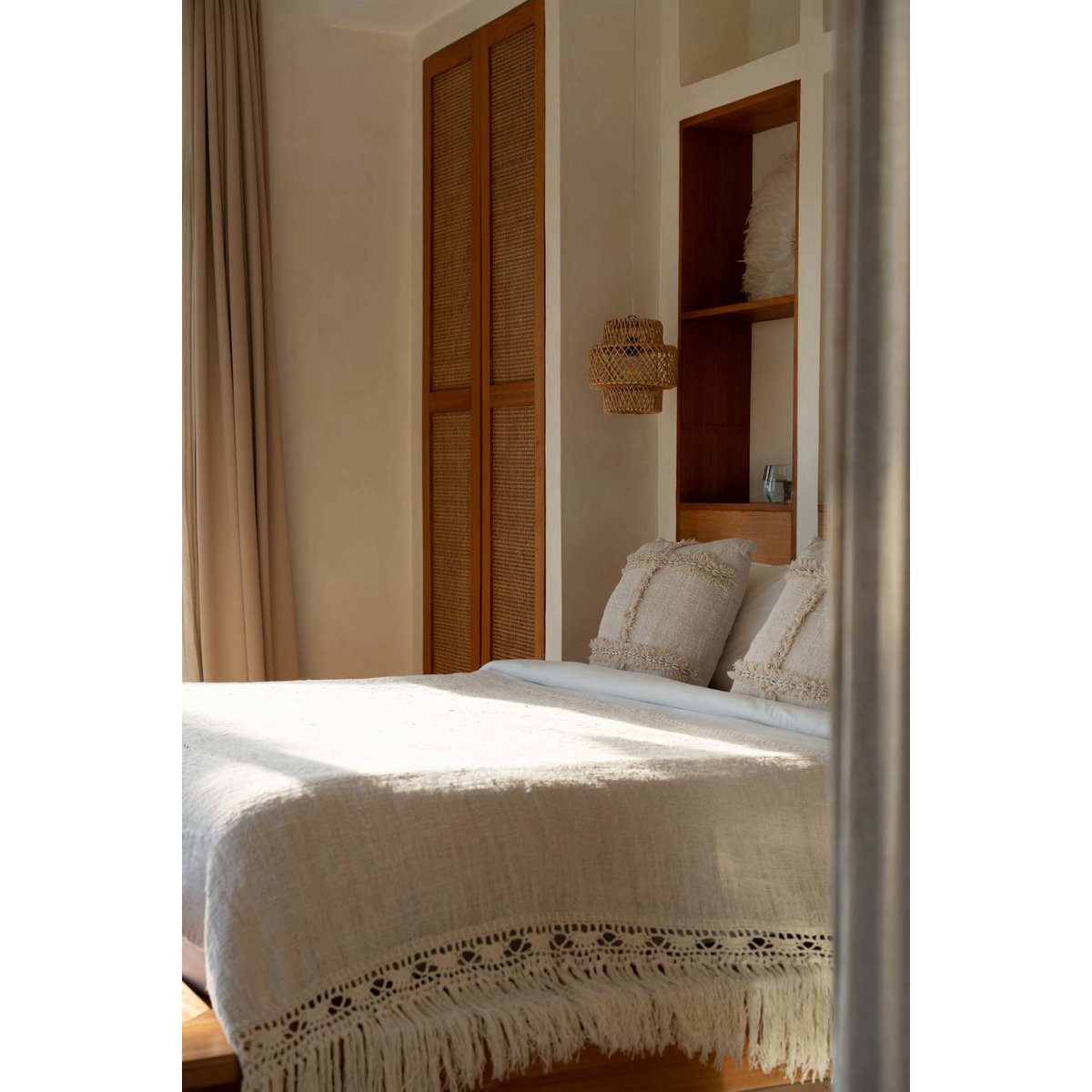 Baumwoll-Tagesdecke 270×135 – naturfarben, leicht
