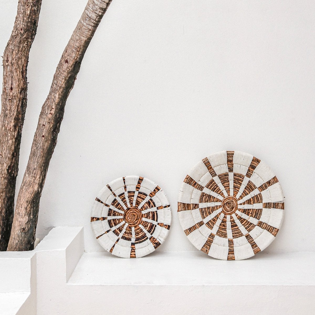 Jute- & Baumwoll-Wandkorb Hutan 40 cm – geometrisches Muster