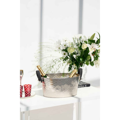 Champagnekøler i rustfrit stål, hamret - 39×29 cm