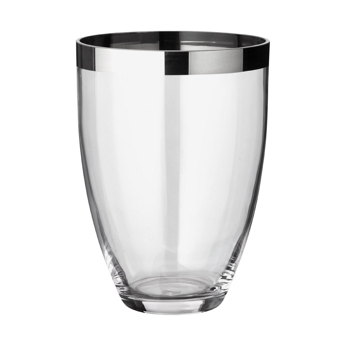 Håndpustet glasvase Charlotte, 24 cm - platinrand