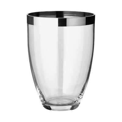 Håndpustet glasvase Charlotte, 24 cm - platinrand