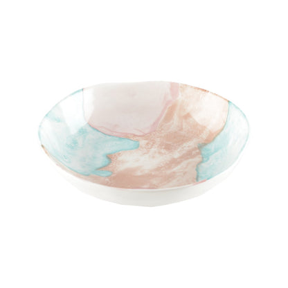 Porcelain deep plate with marble glaze - Treasure Mine