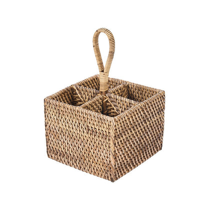 Bestikholder af rattan nr. 4, naturlig brun