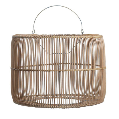Fletlampe af rattan Ø 40 cm – håndlavet i Indonesien