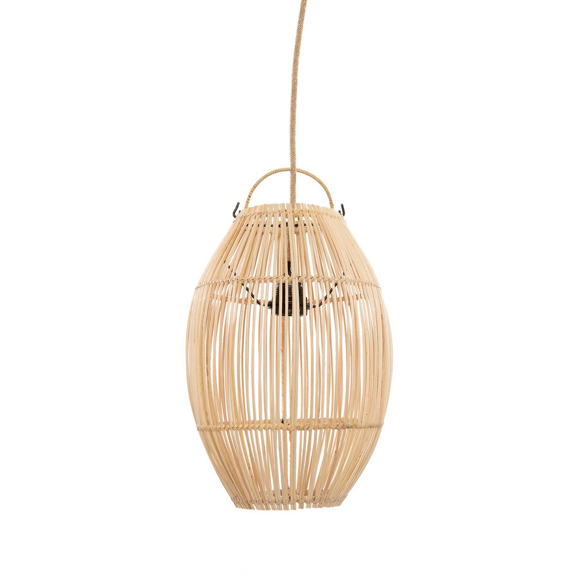 Rattan-Hängeleuchte 25×38 cm – konische Form, handgefertigt