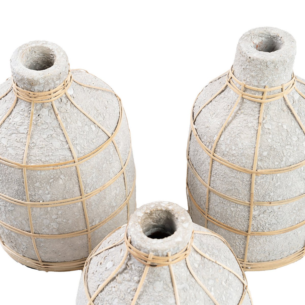 Terracottavase med fletdetalje - L